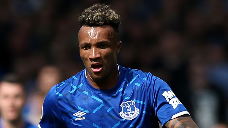 LIVERPOOL, ENGLAND - AUGUST 17: Jean-Philippe Gbamin of Everton during the Premier League match between Everton FC and Watford FC at Goodison Park on August 17, 2019 in Liverpool, United Kingdom. (Photo by Jan Kruger/Getty Images)