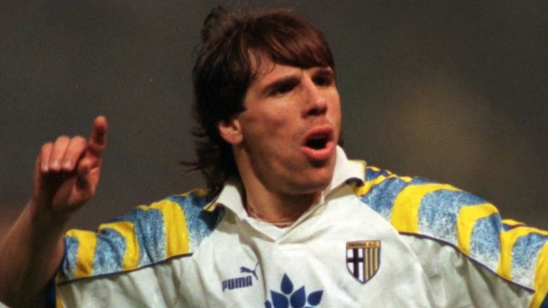 Gianfranco Zola was moved from his favourite position by Carlo Ancelotti at Parma