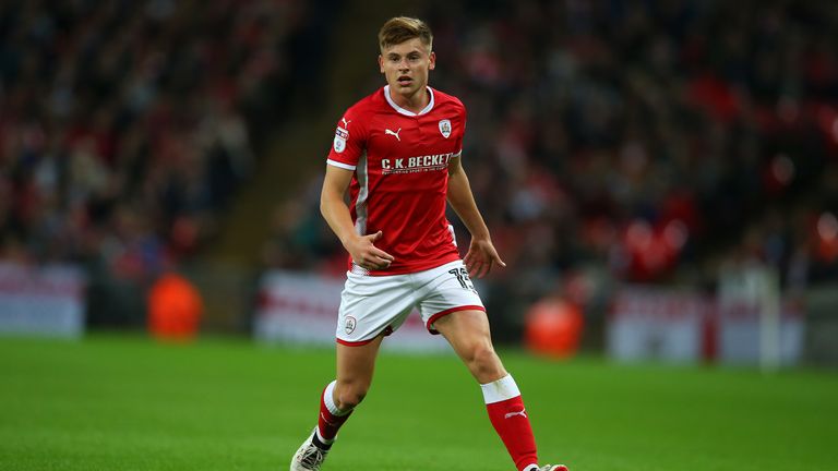 Leicester's Harvey Barnes during his loan stay at Barnsley