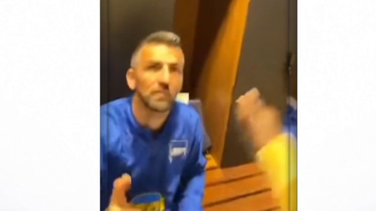 The video showed Kalou shaking hands with Hertha team-mates