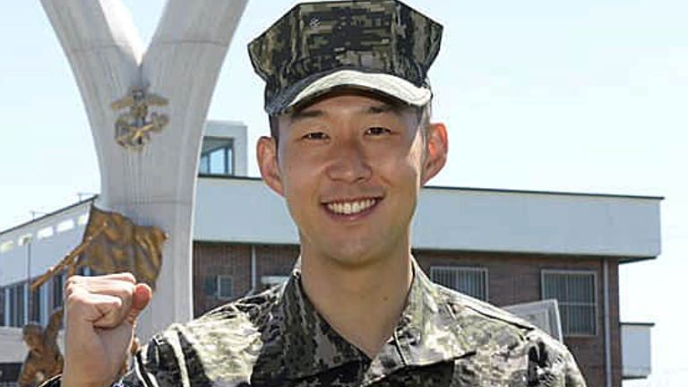 Heung-Min Son began his three-week basic training on April 20