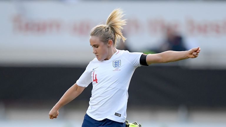  Izzy Christiansen of England Women during the International Friendly Women match between England v Sweden at the Aesseal New York Stadium on November 11, 2018 in Rotherham United Kingdom 