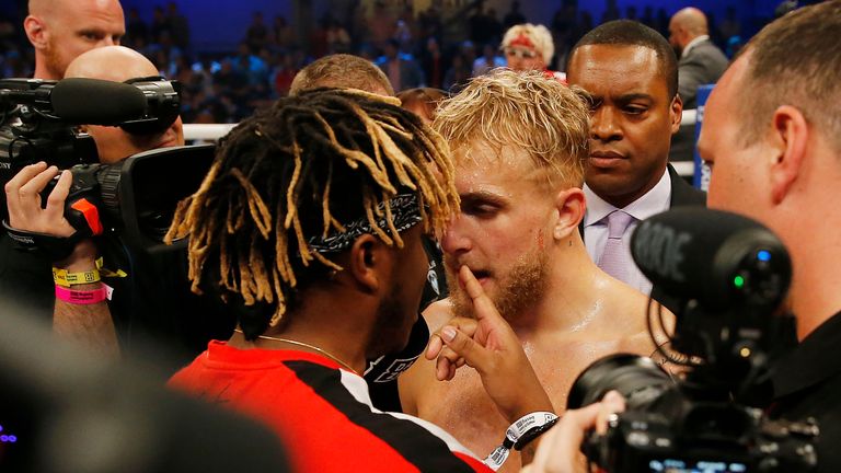 The two came head-to-head after Jake Paul secured a first round knockout against AnEsonGib in January