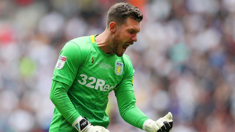 Goalkeeper Jed Steer playing for Aston Villa