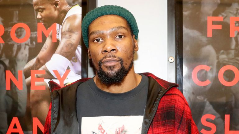 Kevin Durant pictured  at a film premiere in New York City