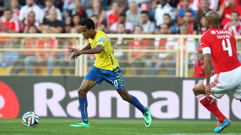 Kuca in action during the Portuguese League  football match between Estoril Praia and SL Benfica at Antonio Coimbra da Mota  Stadium in Estoril on September 27, 2014. Celta Images Photo / Carlos Rodrigues (Photo credit should read Carlos Rodrigues/Celta Images).