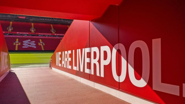 The players tunnel at Anfield