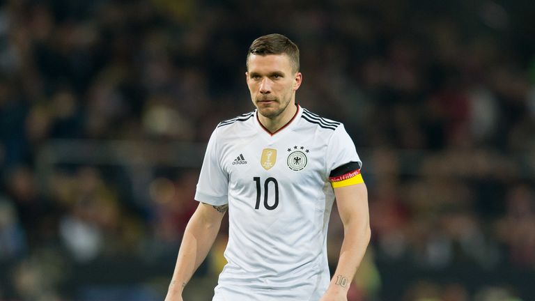 Podolski made his last international appearance against England in a friendly in 2017
