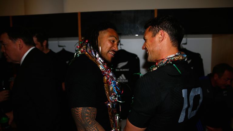 Ma'a Nonu  (L) and Dan Carter liked to compare text messages after games