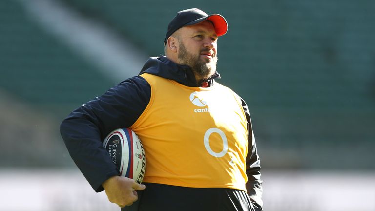 England forwards coach Matt Proudfoot at a training session