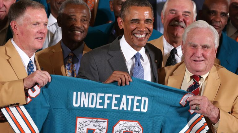 President Obama hosted the undefeated 1972 Super Bowl champions in 2013 - they didn't get the chance to be honoured at the White House back then