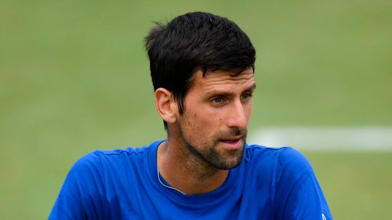 Novak Djokovic posted a video on Instagram showing him rallying with another player at a court in Marbella