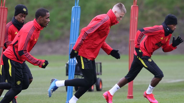 Odion Ighalo, Scott McTominay, Fred training