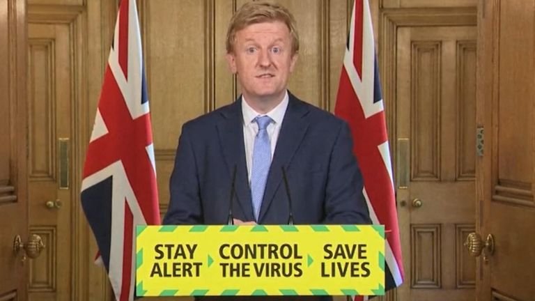 Coronavirus - Wed May 20, 2020
Screen grab of Digital, Culture, Media and Sport Secretary Oliver Dowden during a media briefing in Downing Street, London, on coronavirus (COVID-19).