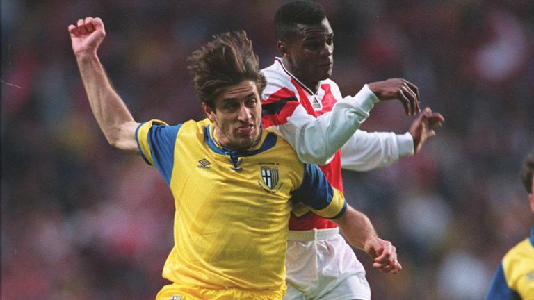 Paul Davis featured in the Arsenal team that beat Parma in May 1994