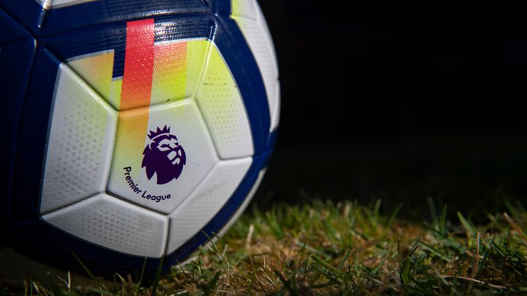 The official Nike Premier League match ball displayed on May 6, 2020 in Manchester, England (Photo by Visionhaus)