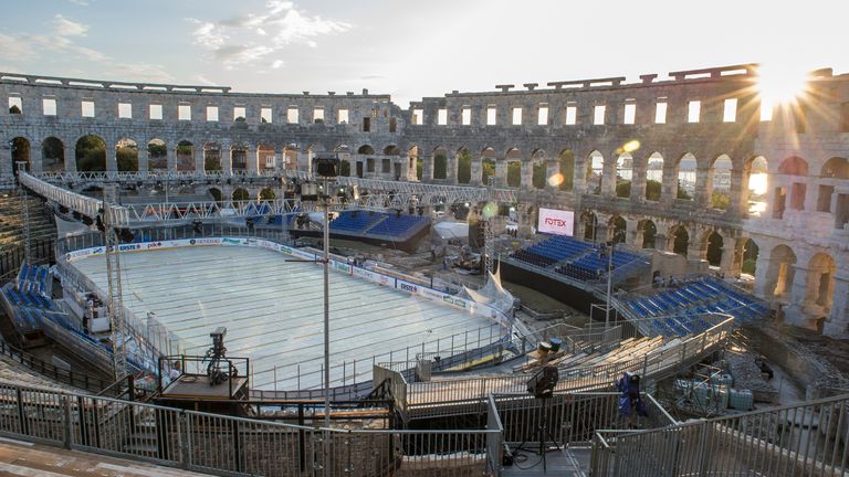 The Pula Arena has hosted ice hockey