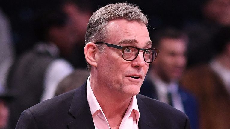 Spurs CEO RC Buford pictured courtside in San Antonio