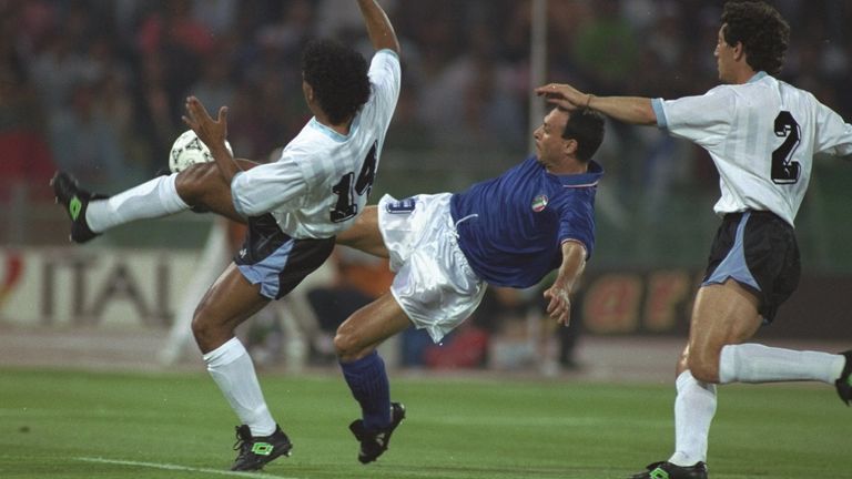 Salvatore Schillaci was a star in Italy's win over Uruguay in Rome.