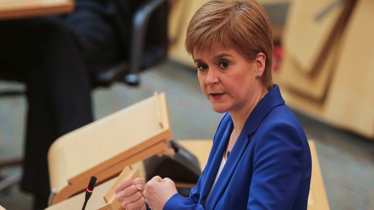 Scotland's First Minister Nicola Sturgeon has been briefing the Scottish Assembly on the country's next coronavirus steps 