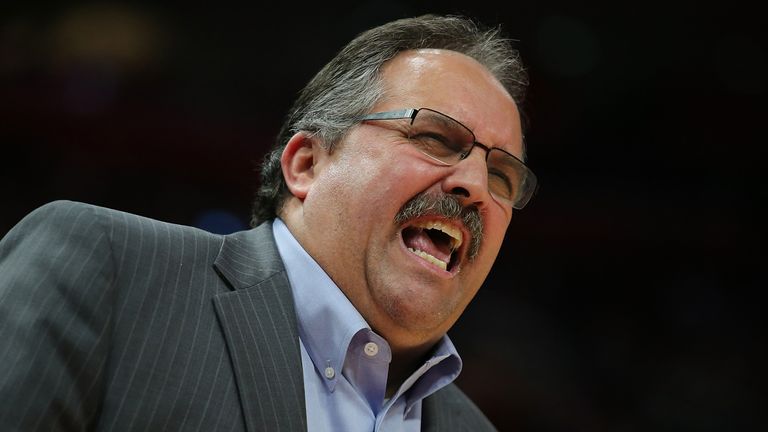 Former Pistons coach president Stan Van Gundy pictured on the Detroit sideline