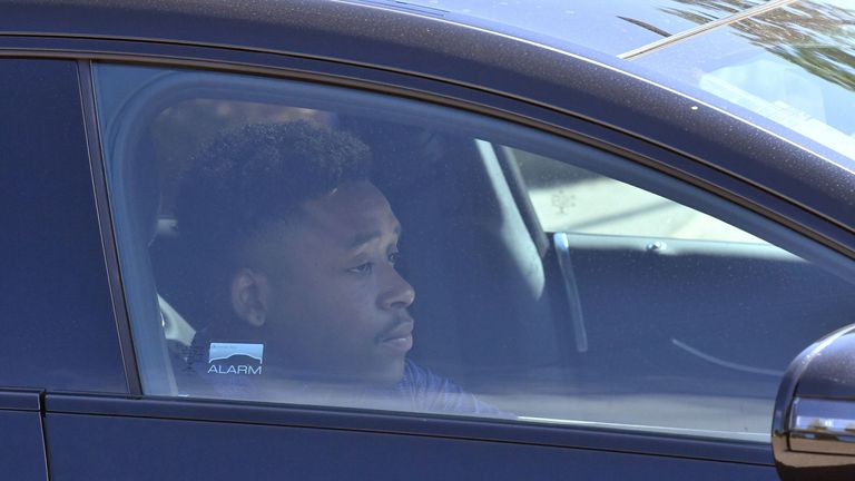 Tottenham Hotspur's Dutch midfielder Steven Bergwijn arrives at the Tottenham training ground in north London on May 19, 2020 as players resume training