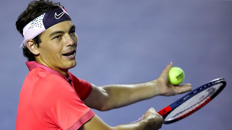 Taylor Fritz of United States reacts against John Isner of the United States during day five of the ATP Mexican Open 2020 at Princess Mundo Imperial on February 28, 2020 in Acapulco, Mexico