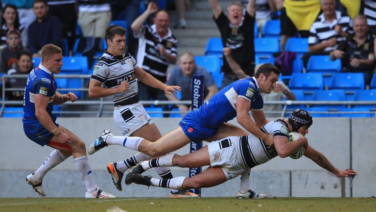 during the Stobart Super League 'Magic Weekend' match between Hull Kingston Rovers and  Hull FC at the Etihad Stadium on May 26, 2012 in Manchester, England.