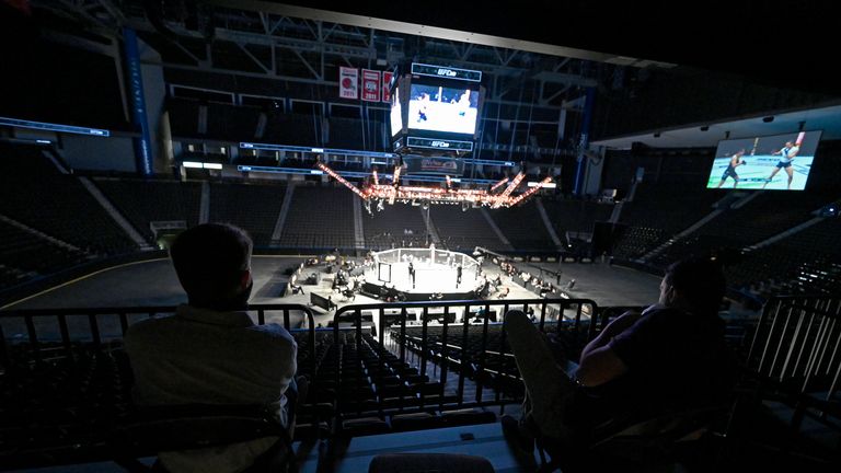 The event was held in an empty arena