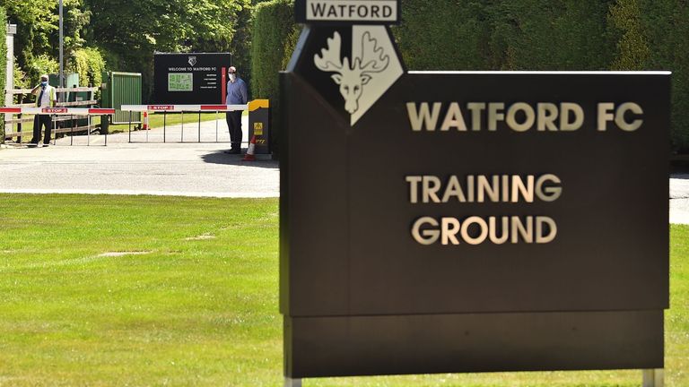 Watford players returned to non-contact training in small groups on Wednesday 