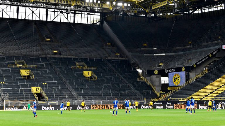 Germany's largest stadium was practically empty as top-flight football returned
