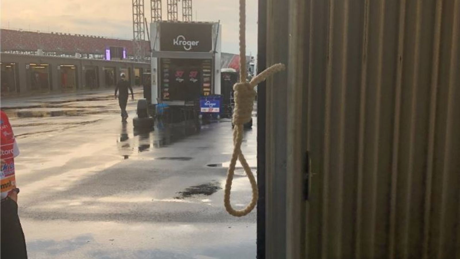 NASCAR releases photo of noose in Bubba Wallace's stall at Talladega ...