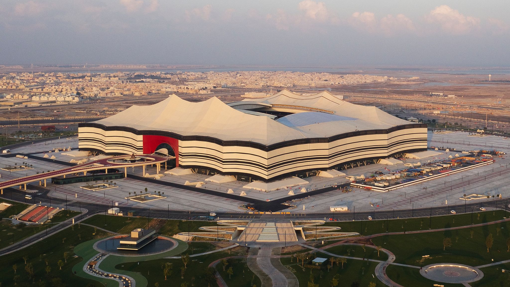 World Cup 2022 Qatar Football Stadium - Workers Constructing Fifa World