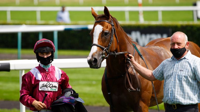 El Astronaute and Jason Hart after winning the Betway Achilles Stakes at Doncaster Racecourse.