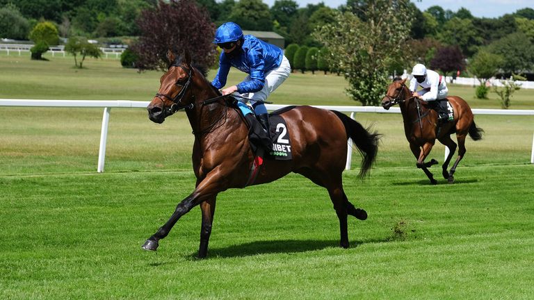 Lazuli ridden by William Buick wins The Scurry Stakes at Sandown Park Racecourse. PA Photo. Issue date: Saturday June 13, 2020. See PA story RACING Sandown. Photo credit should read: Megan Ridgwell/PA Wire