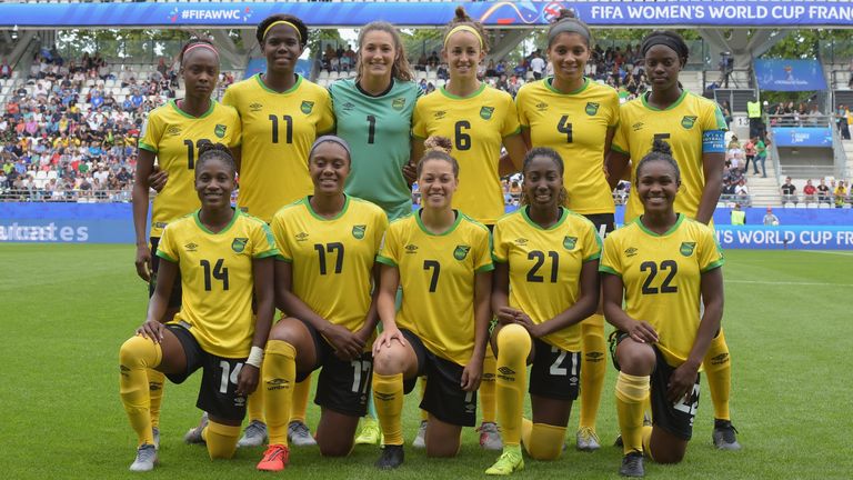 during the 2019 FIFA Women's World Cup France group C match between Jamaica and Italy at Stade Auguste Delaune on June 14, 2019 in Reims, France.