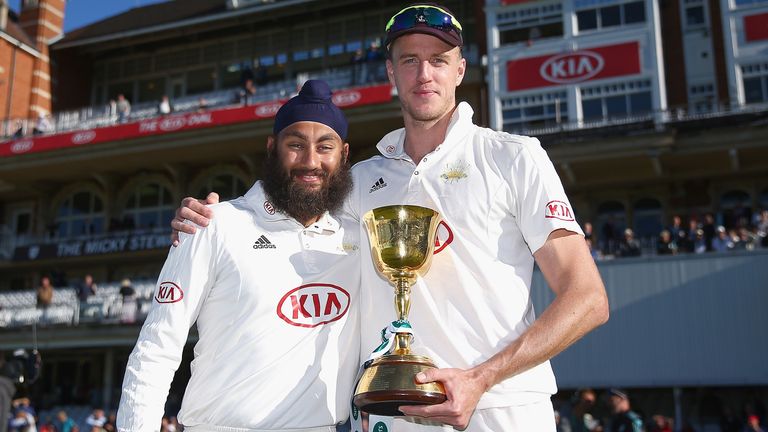 during Day Four of the Specsavers County Championship Division One match between Surrey and Essex at The Kia Oval on September 27, 2018 in London, England.