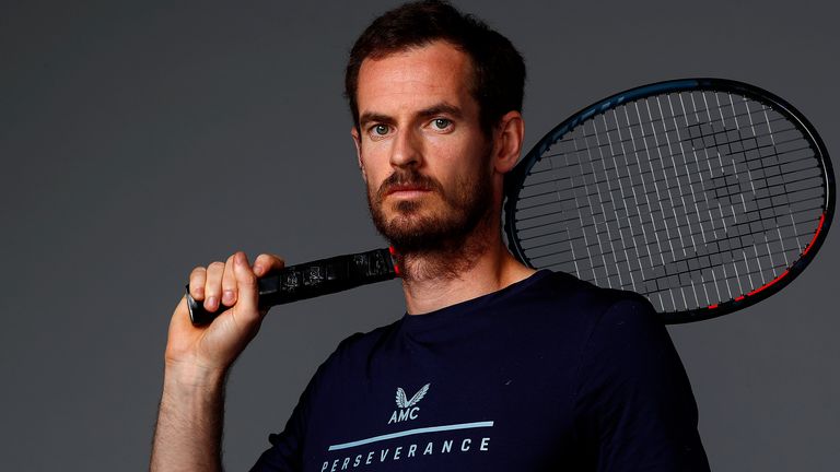 Andy Murray poses for a photo prior to Schroders Battle of the Brits at the National Tennis Centre on June 22, 2020 in London, England. 