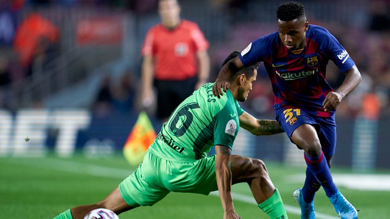 Fati's dribbling skills and quick feet has been a highlight of Barca's season