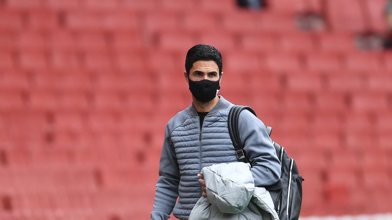 Arsenal Head Coach Mikel Arteta before a friendly match between Arsenal and Charlton Athletic at Emirates Stadium on June 06, 2020 in London, England. (Photo by Stuart MacFarlane/Arsenal FC via Getty Images)