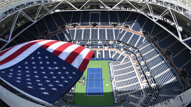 Arthur Ashe Stadium is pictured ahead of the start of 2017 US Open tournament at the USTA Billie Jean King National Tennis Center in New Yor