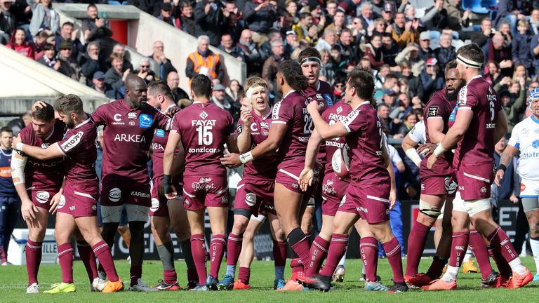 Bordeaux Begles were top of the Top 14 table before its abandonment