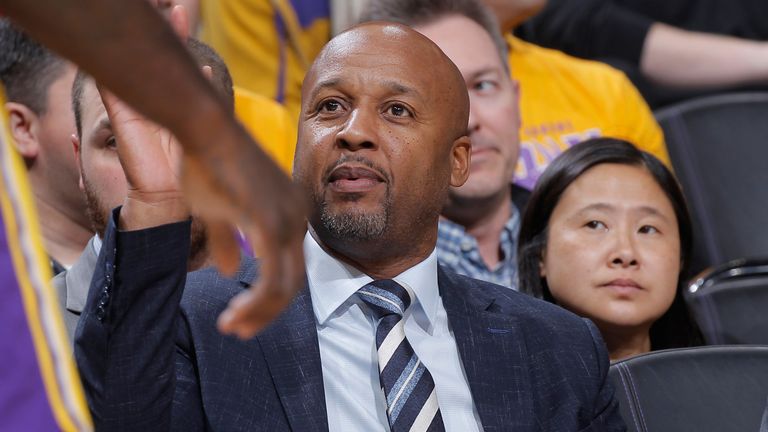 Brian Shaw pictured on the sidelines during his tenure as an associate head coach with the Los Angeles Lakers. 