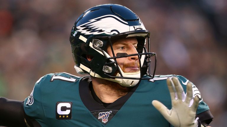 Carson Wentz suffered a head injury early on in the Eagles' Wild Card defeat to the Seattle Seahawks in January 