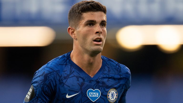 LONDON, ENGLAND - JUNE 25: Christian Pulisic of Chelsea during the Premier League match between Chelsea FC and Manchester City at Stamford Bridge on June 25, 2020 in London, United Kingdom. (Photo by Visionhaus)