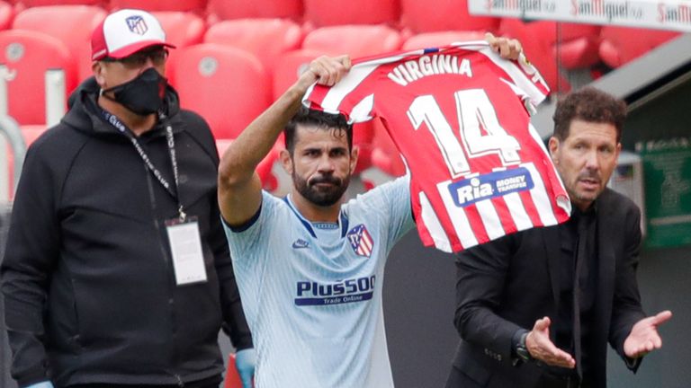 Diego Costa pays tribute to Virginia Torrecilla after scoring on Sunday