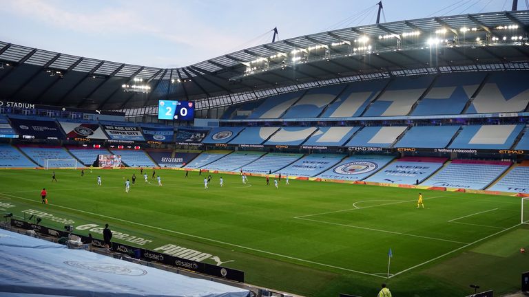 A general view of the Etihad Stadium during Manchester City's match against Arsenal