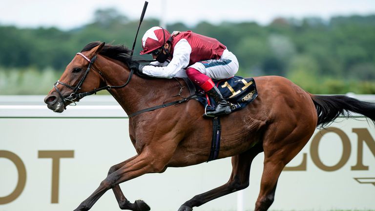 Frankie Dettori riding Fanny Logan wins The Hardwicke Stakes