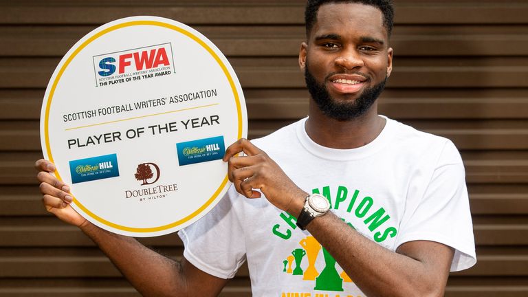 Odsonne Edouard with his SWFA player of the year award