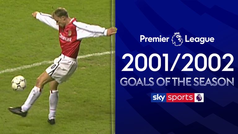 Take a look back at the 2001/2002 Premier League Goal of the Season contenders including iconic goals from Dennis Bergkamp, Trevor Sinclair and David Beckham.